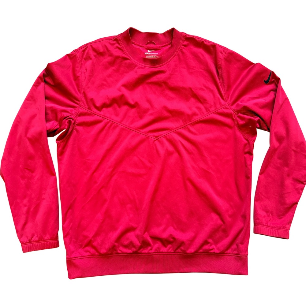 Nike Shield Men Crewneck Windbreaker Pullover Red Standard Fit Medium Athleisure